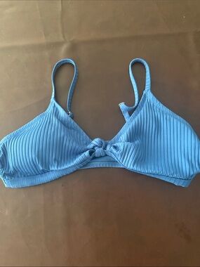 Blue Ribbed Knot Bralette - CUPSHE